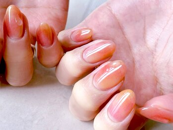 ネイルマジック 仙台一番町店(NAIL MAJIC)/桃ネイル×水滴ネイル