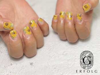 エアフォルク 銀座(ERFOLG)/透明感が良い!ひまわりネイル◎