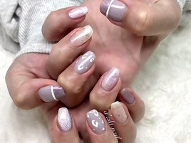 ヒョウ柄　マグネットネイル