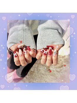 バレンタインネイル