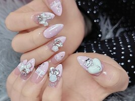 ピンクシロ可愛いガーリーネイル