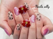 ネイルズアリー 立川店(Nails ally)/レオパード×リボン×マグネット