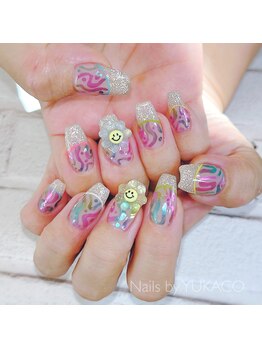 リグネイルスタジオ(Lig nail studio)/カラフルスマイリーネイル