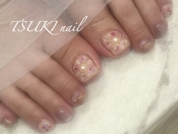 ツキネイル(TSUKI nail)/押し花フットネイル