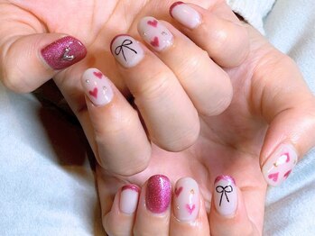《ラメフレンチ×りぼんnail》