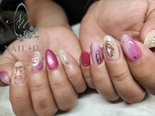 ネイルプラスユウ(NAIL+U)/大人ピンクネイル