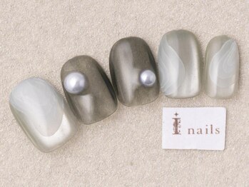 アイネイルズ 三宮店(I nails)/個性グレーマグネット