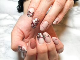 【ハンド】ヌーディー×花柄