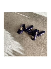 ネイビー×ビジュー