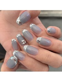 ＜＜glass french nail＞＞