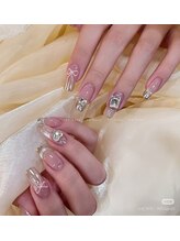 美人計ネイルサロン/ミラー，大ストーン付け