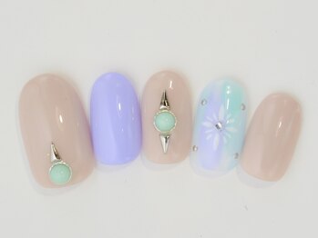 ネイルサロン ドレリッチ 大宮店(drerich)/【6990】冬ボヘミアンパステル