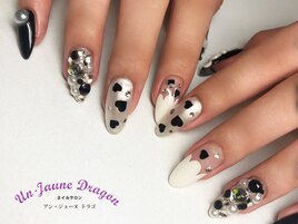 ハート☆モノトーンネイル
