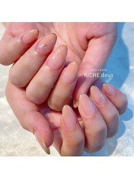 リッシュ ドゥ(RICHE deux)/推しカラー細フレンチネイル!