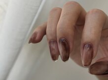 ミエレ(miele)/ブラウンもやもやインク秋ネイル