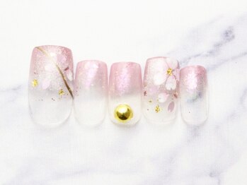 池袋ネイルサロン イイネイル(Ee-Nail)/ピンクキラキラ桜ネイル全￥7980