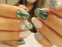 トゥデイム(TODAY'm)/大理石風ネイル