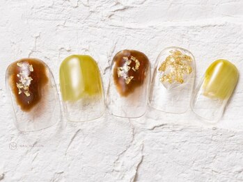 ネイルメゾン 渋谷店(NAIL MAISON)/秋ピスタチオゴールド￥5800