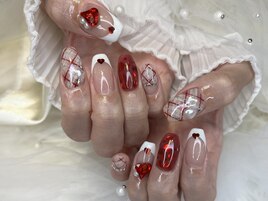バレンタインネイル