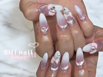 リリネイル 吉祥寺(Lili.nail)/マグ白グラデーション　ガーリー