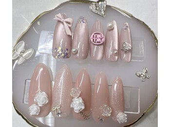 クイーンズネイル(Queeens nail)/ロゴマグネットネイル　リボン