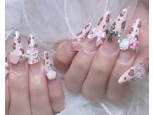 アクリルを使用した長さ出し◎秋冬はレオパードがかわいい＊*