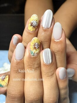 ノワール ネイルアンドスクール(Noire)/★ひまわりネイル★