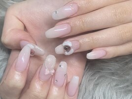 ピンク×白グラデ