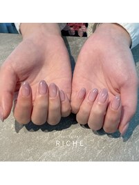 紫陽花カラーのグラデネイル