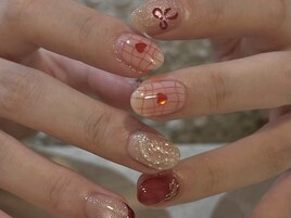 チェックネイルニュアンスネイル