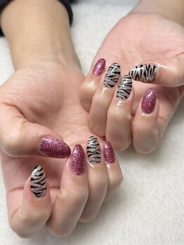 インプレス 鶴見店(Impress)/キラキラゼブラネイル