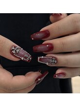 ネイルアトリエビー(nail atelier be’)/エアブラシ風×クロムネイル