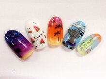 クリスタルネイル ボンベルタ橘店(CRYSTAL NAIL)/スヌーピー×サマーネイル