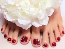 アイリッシュネイル 久屋大通店(Irish Nail)/ワンカラーフット×ボルドー