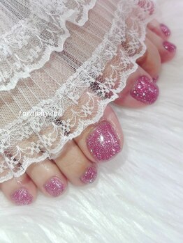 ファラウェイネイル(Faraway nail)/ピンクネイル/フラッシュネイル