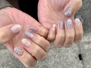 ジェルネイル★キラキラ雪の結晶