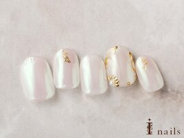 スタッズフラワーオーロラミラー