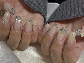 アイネイルズ 新宿店(I nails)/【Yumeka】ツイードフレンチ