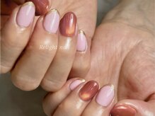 リライトネイル(Relight nail)/ミラーフレンチ×ちゅるんマグ