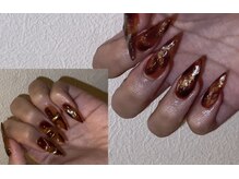 オンネイル(on nail)の雰囲気（秋トレンドべっ甲ネイル）