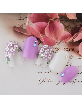 ラ カゼッタ(La casetta)/ホログラム紫陽花ネイル