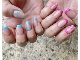 ピンク×ブルーフレンチ