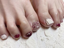 ニット×ツイードネイル