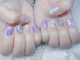 カラフルフラワーネイル