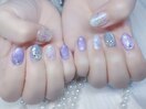 カラフルフラワーネイル