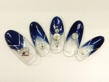 クリスタルネイル ボンベルタ橘店(CRYSTAL NAIL)/貝殻×フレンチ