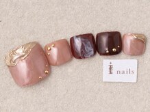 アイネイルズ 三宮店(I nails)/くすみピンクゴールドフット