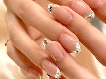 ネイルマジック 仙台一番町店(NAIL MAJIC)/ガラスフレンチ×イニシャル