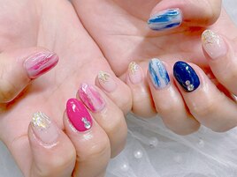ニュアンス　夕焼け深海水面　桃