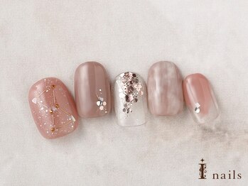 アイネイルズ 横浜EAST店(I-nails)/ニュアンスもやもや星座風ネイル